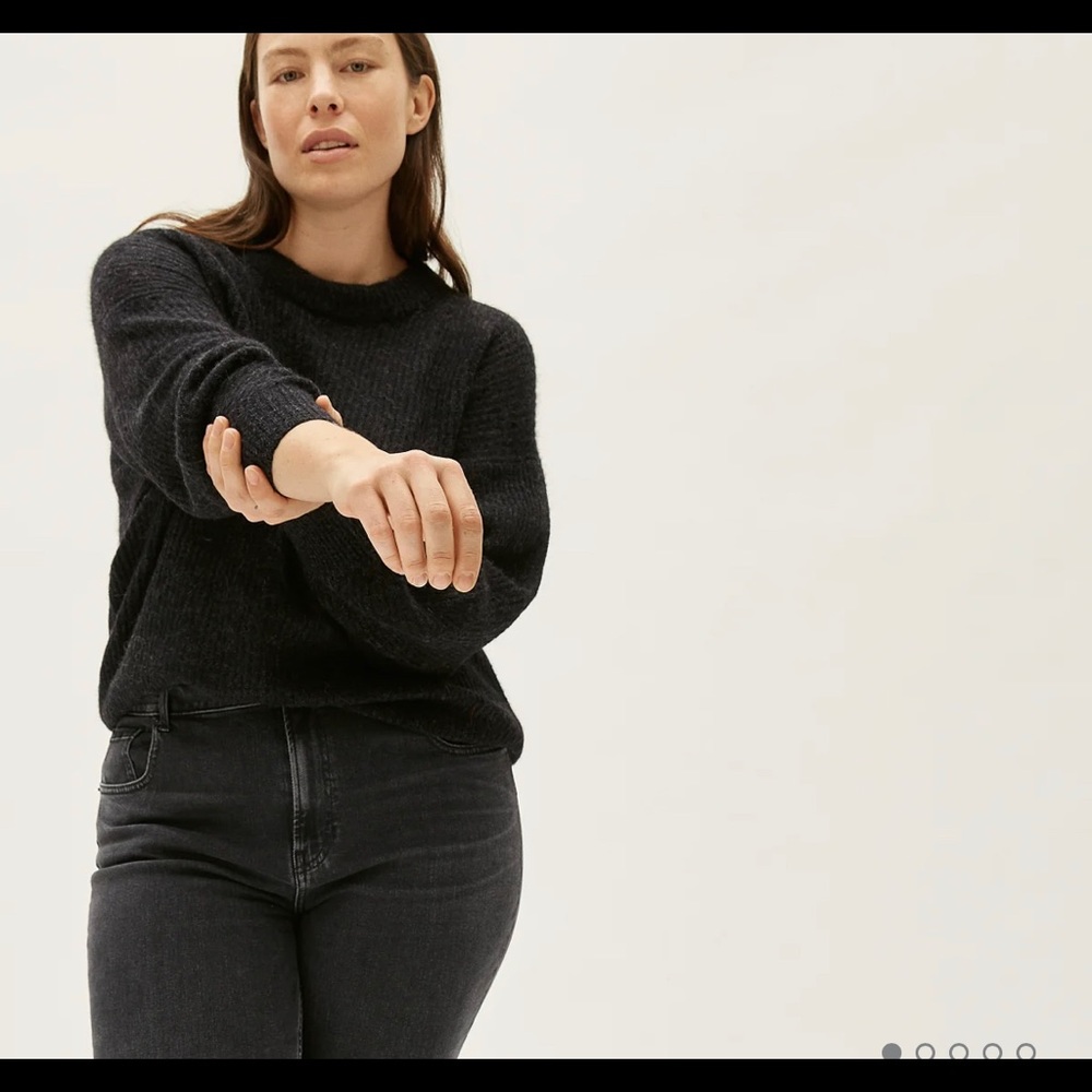 Everlane charcoal grey alpaca cocoon Crew Neck Sweater